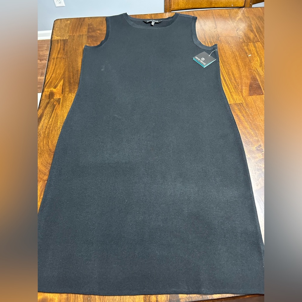 Ming Wang Crew Neck Tank Knit Sleeveless Dress Size PL New With Tags